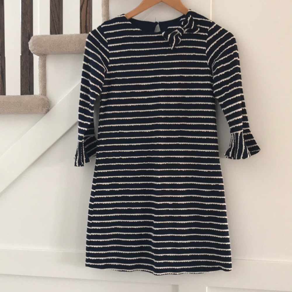 Navy and White Striped Dress Girl Size 14